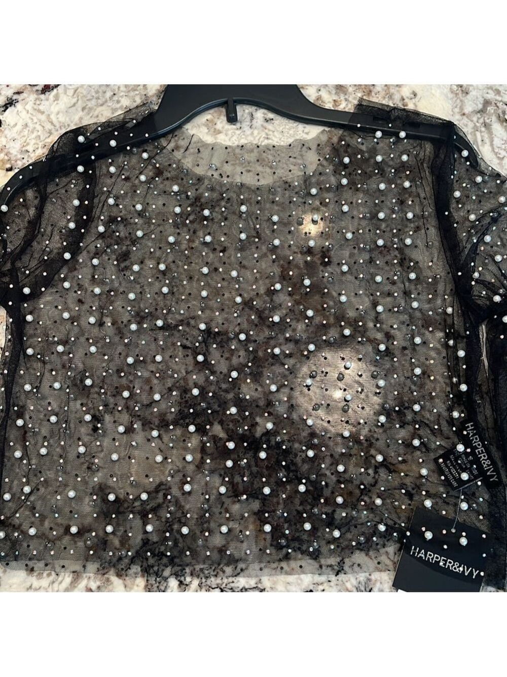 Pearl & Rhinestone Embellished Top - Picture 9 of 9